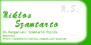 miklos szamtarto business card